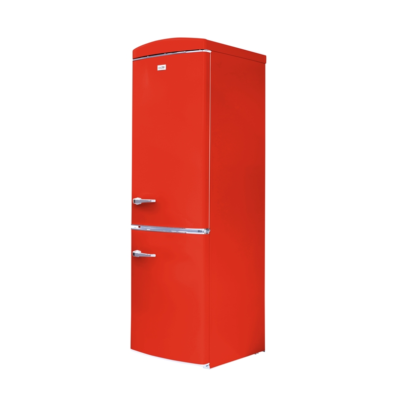 Pemberly Row 10.7 cu. ft. Bottom Mount Retro Refrigerator in Red