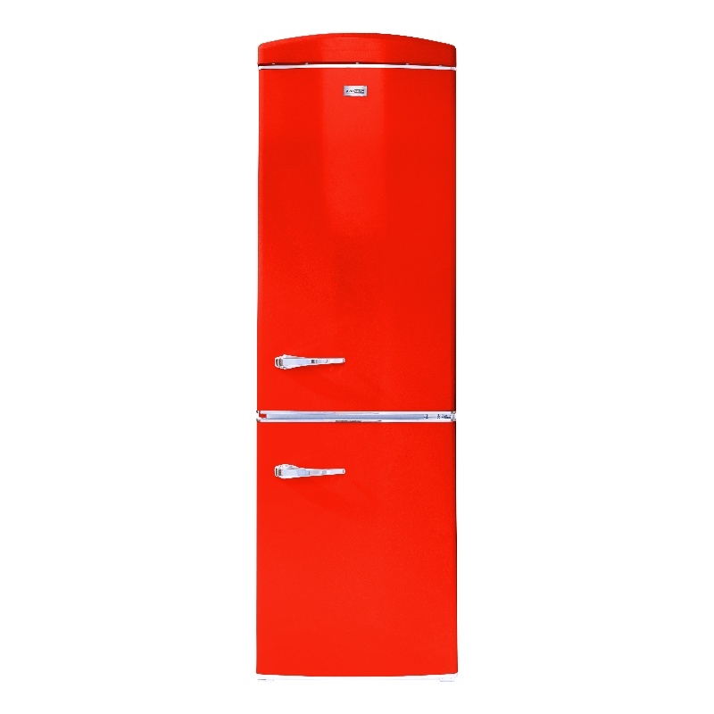 Pemberly Row 10.7 cu. ft. Bottom Mount Retro Refrigerator in Red