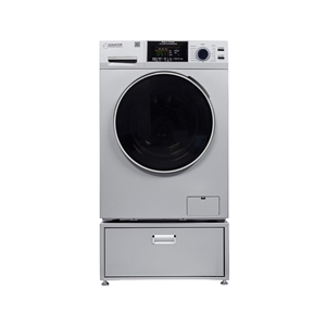 Pemberly Row All-in-one Washer Dryer Ventless 15lbs 110V 1400RPM+Pedestal