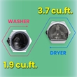 Pemberly Row Washer 1.9cf 110V + 20lbs Heat Pump Dryer 3.7cf 110V