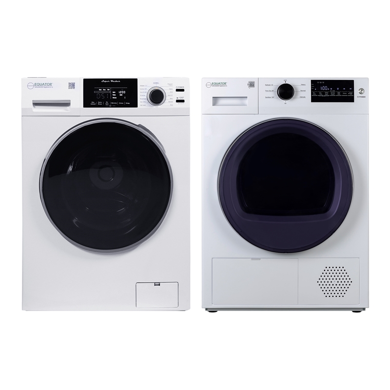 Pemberly Row Washer 1.9cf 110V + 20lbs Heat Pump Dryer 3.7cf 110V