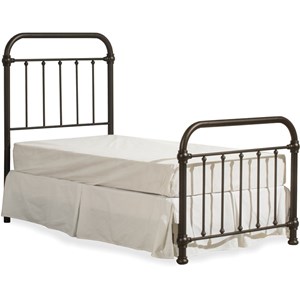 Pemberly Row Modern Twin Metal Spindle Panel Bed in Dark Bronze
