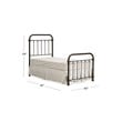 Pemberly Row Modern Twin Metal Spindle Panel Bed in Dark Bronze