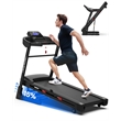 Pemberly Row Heavy Duty Foldable 3.5 HP Treadmill w/ Incline & Bluetooth - Black