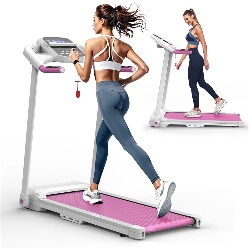 Pemberly Row 2.5HP Electric Folding Treadmill for Home Gym in Pink