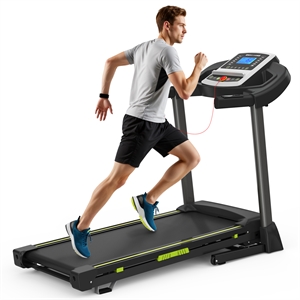 Pemberly Row 12 Programs Portable Electric 3.5HP Treadmill for Home in Green