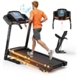 Pemberly Row 3.5HP Orange Folding Treadmill with Incline & APP Control for Home