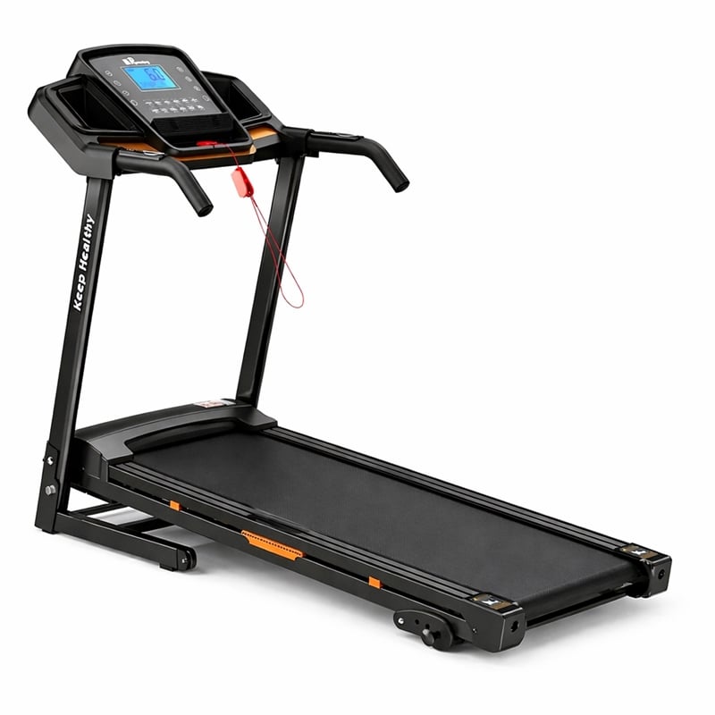 Pemberly Row 3.5HP Orange Folding Treadmill with Incline & APP Control for Home