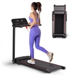 Pemberly Row 2.5HP Folding Treadmills Walking Pad with Handle Bar in Black