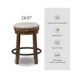Pemberly Row Farmhouse Polyester Beige & Brown Upholstered Swivel Stool