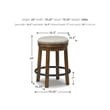 Pemberly Row Farmhouse Polyester Beige & Brown Upholstered Swivel Stool