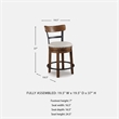 Pemberly Row Farmhouse Polyester Beige & Brown Upholstered Swivel Barstool