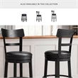 Pemberly Row Transitional Wood Black Tall Upholstered Swivel Barstool