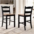 Pemberly Row Contemporary Wood Brown & Black Barstool - Set of 2