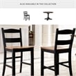 Pemberly Row Contemporary Wood Brown & Black Barstool - Set of 2