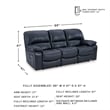 Pemberly Row Contemporary Leather Reclining Power Sofa in Blue