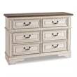 Pemberly Row Traditional Wood Dresser in Antique White & Gray