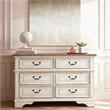 Pemberly Row Traditional Wood Dresser in Antique White & Gray