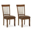 Pemberly Row Traditional Wood Brown Dining Upholstered Side Chair - Set of 2