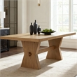 Pemberly Row Contemporary Wood Light Brown Rectangular Dining Room Table