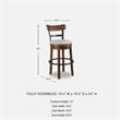 Pemberly Row Farmhouse Polyester Beige & Brown Tall Swivel Barstool