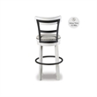 Pemberly Row Farmhouse Polyester Beige & White Tall Swivel Barstool