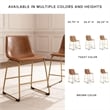 Pemberly Row Contemporary Faux Leather Brown & Gold Dining Side Chair - Set of 2