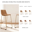Pemberly Row Contemporary Faux Leather Brown & Gold Tall Barstool - Set of 2