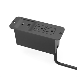 Pemberly Row Plastic 120V (x2) USB-A & USB-C PD Power Station in Black