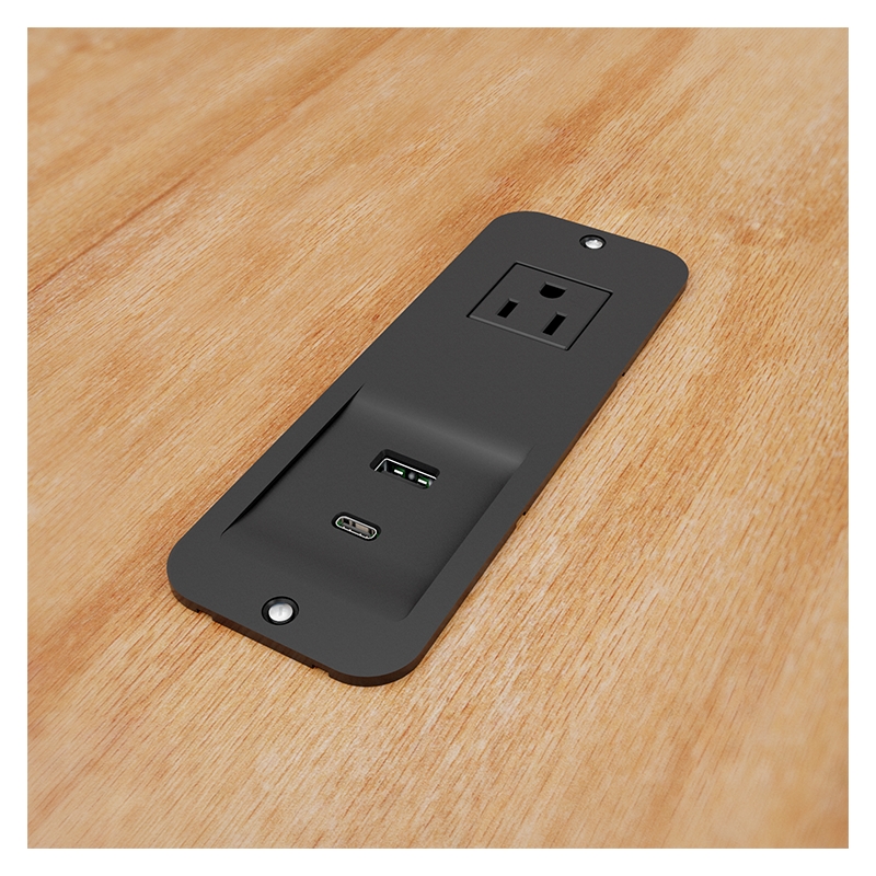 Pemberly Row Plastic 120V USB-A & USB-C PD Power Station in Black