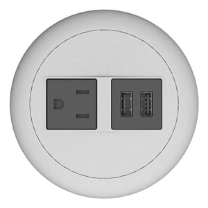 Pemberly Row Plastic USB-A Dome 120V Power Station in Silver