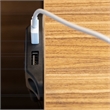Pemberly Row Plastic Modern Dual USB-A Stingray in Black Finish
