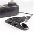 Pemberly Row Plastic Modern Dual USB-A Stingray in Black Finish
