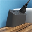 Pemberly Row Plastic Modern Edge Power Station in Black Finish