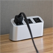Pemberly Row Plastic Modern Edge Power Station in Silver Finish