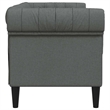 Pemberly Row Fabric Polyester Chesterfield Sofa in Dark Grey