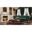 Pemberly Row Fabric Velvet 2-Seater Chesterfield Sofa in Dark Green