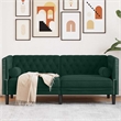 Pemberly Row Fabric Velvet 2-Seater Chesterfield Sofa in Dark Green