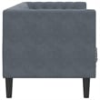 Pemberly Row Fabric Velvet 3-Seater Chesterfield Sofa in Dark Gray