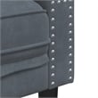 Pemberly Row Fabric Velvet 3-Seater Chesterfield Sofa in Dark Gray