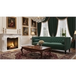 Pemberly Row Fabric Velvet 3-Seater Chesterfield Sofa in Dark Green