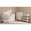 Pemberly Row 3-Piece Nursery Set: Convertible Crib, Changing Station, and 4-Drawer Dresser in White 