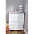 Pemberly Row 3-Piece Nursery Set: Convertible Crib, Changing Station, and 4-Drawer Dresser in White 