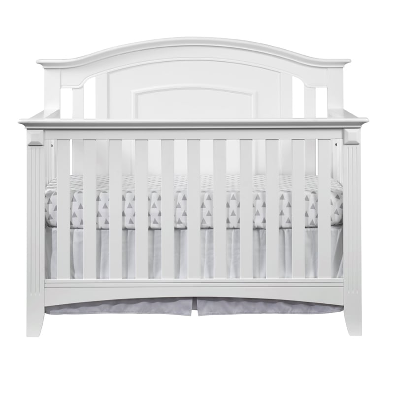 Pemberly Row 3-Piece Nursery Set: Convertible Crib, Changing Station, and 4-Drawer Dresser in White 