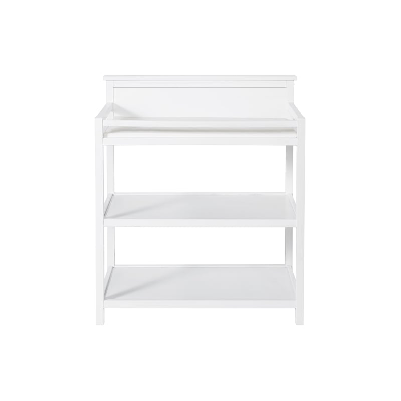 Pemberly Row 3-Piece Nursery Set: Convertible Crib, Changing Station, and 4-Drawer Dresser in White 