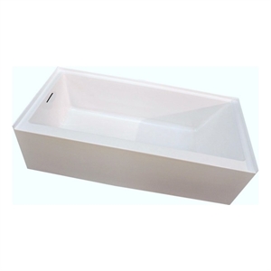 Pemberly Row 60&quotx30&quot Left Hand Regular Rough-in Bathtub in White