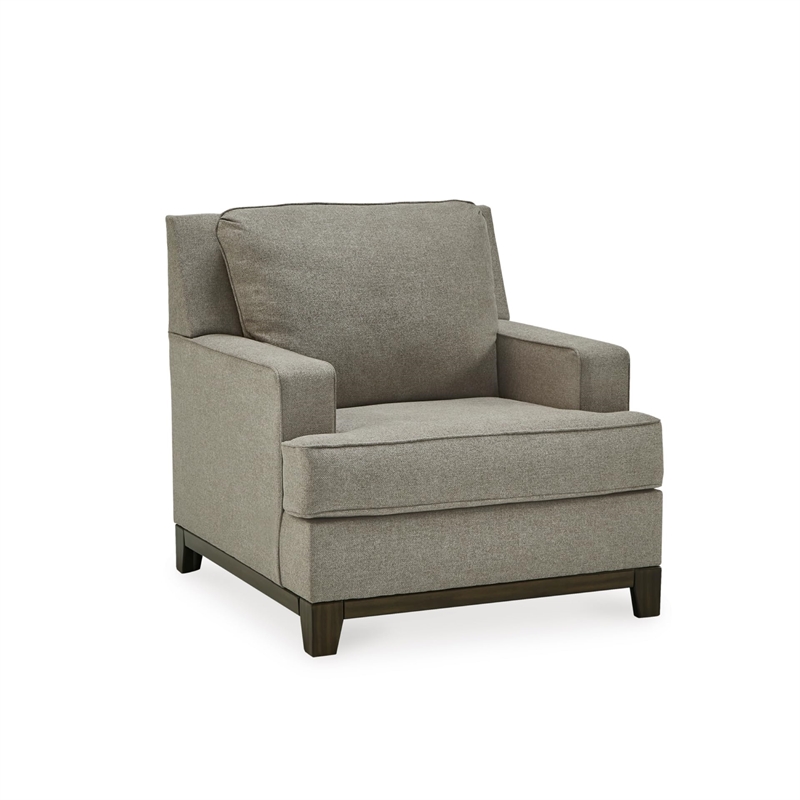 Pemberly Row Contemporary Polyester Upholstered Accent Chair in Granite