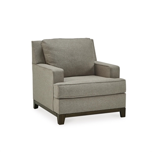 Pemberly Row Contemporary Polyester Upholstered Accent Chair in Granite