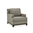 Pemberly Row Contemporary Polyester Upholstered Accent Chair in Granite