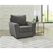 Pemberly Row Contemporary Polyester Upholstered Accent Chair in Gravel